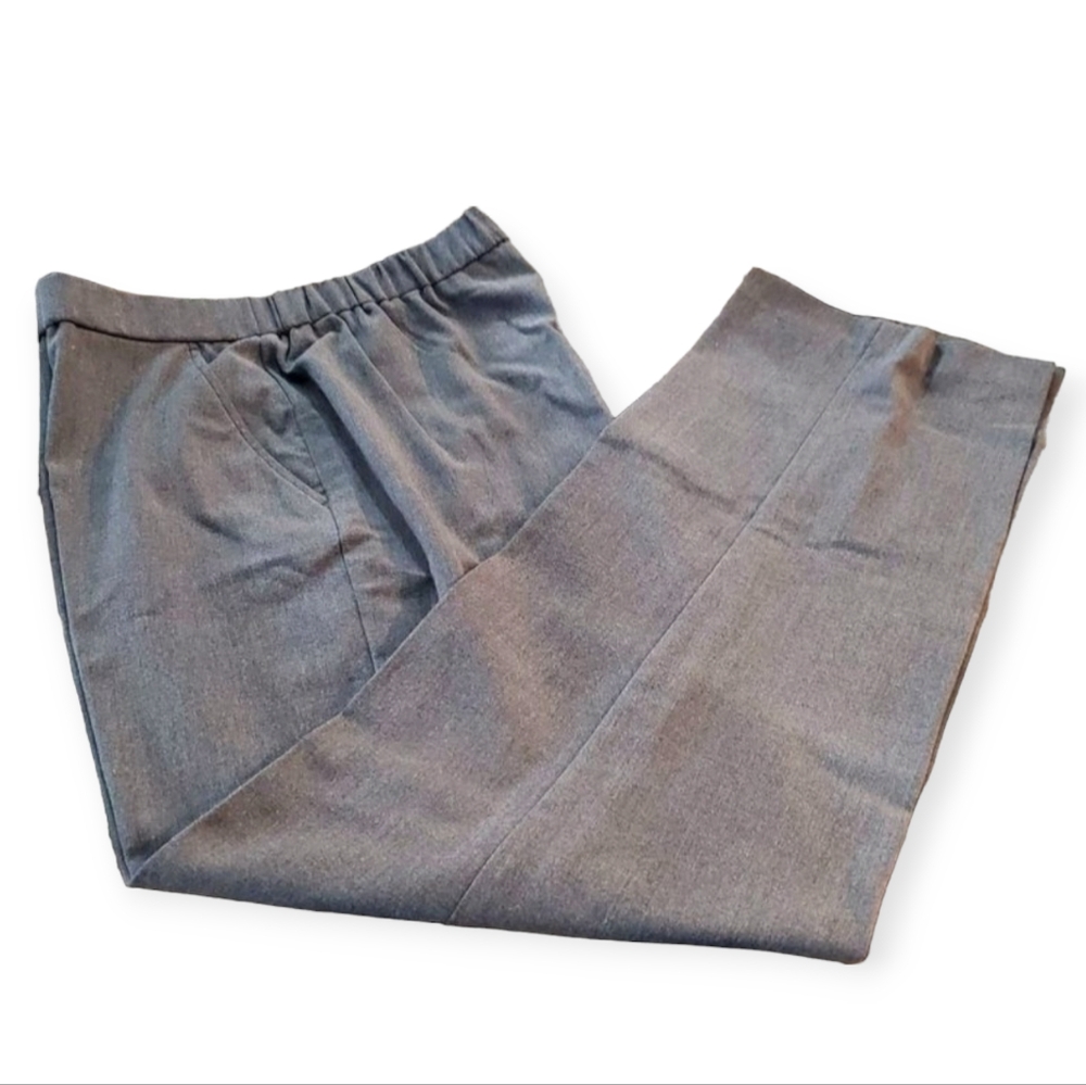 Briggs Gray Slacks Elastic Waist Business Casual Pants Size 14